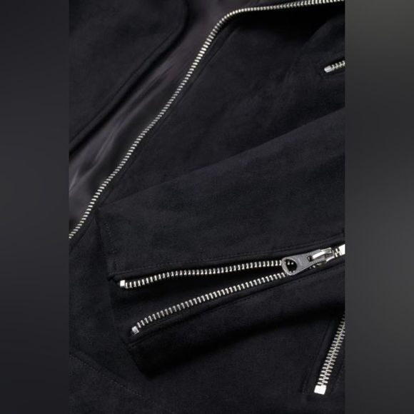 H&M Men’s Faux Suede Biker Jacket - Picture 3 of 5